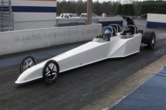 White 3 Seater Dragster from Race Tech On the Drag Strip