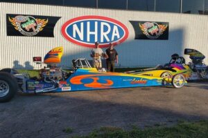 Bill Leahey NHRA Division 3 Bracket Finals Winner with Race Tech Dragster